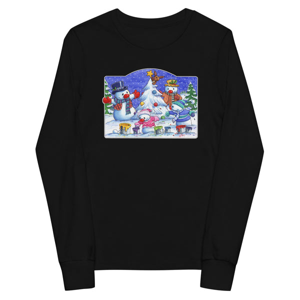 Snowman Tree Youth long sleeve tee