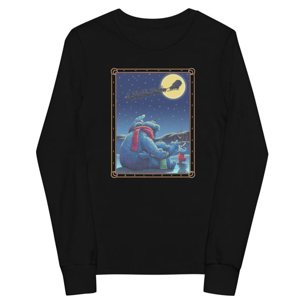 Polar Bears Santa Moon Youth long sleeve tee
