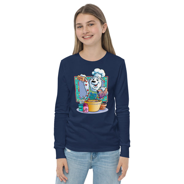 Bear Chef Christmas Youth long sleeve tee