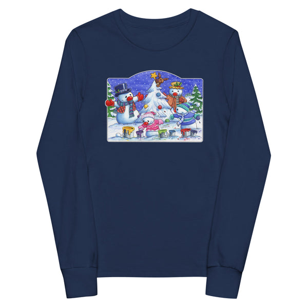 Snowman Tree Youth long sleeve tee