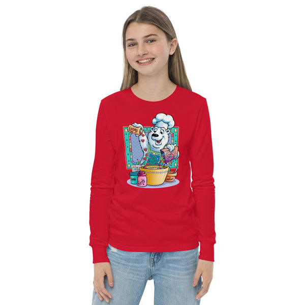 Bear Chef Christmas Youth long sleeve tee