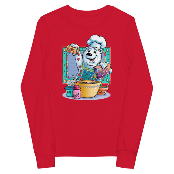 Bear Chef Christmas Youth long sleeve tee
