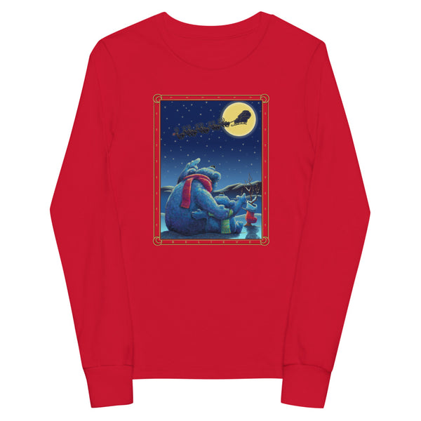 Polar Bears Santa Moon Youth long sleeve tee
