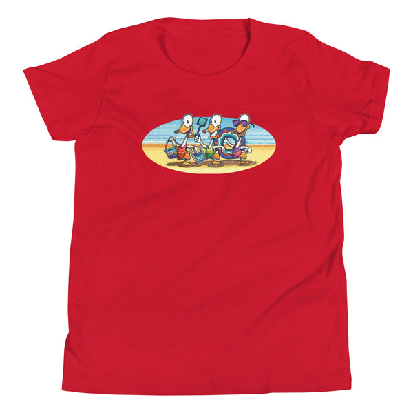 Beach Ducks Oval Youth Short Sleeve T-Shirt